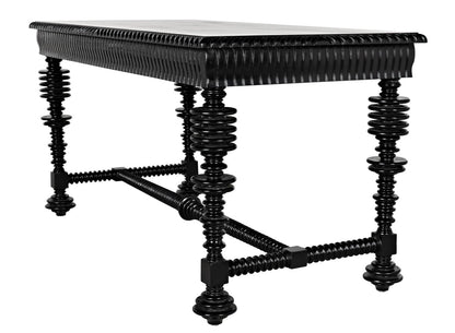 Noir Portuguese Desk in Hand Rubbed Black GDES115HB-S