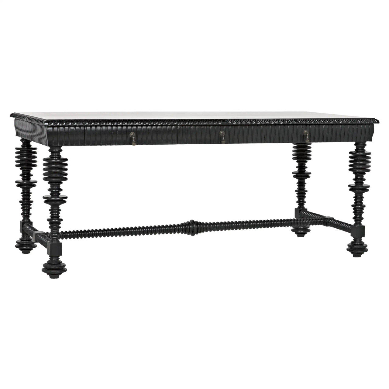 Noir Portuguese Desk in Hand Rubbed Black GDES115HB