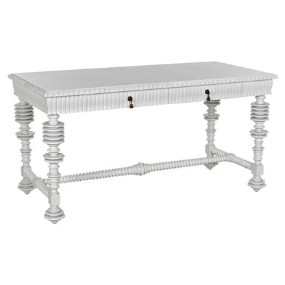 Noir Portuguese Desk in Solid White GDES115SW-S