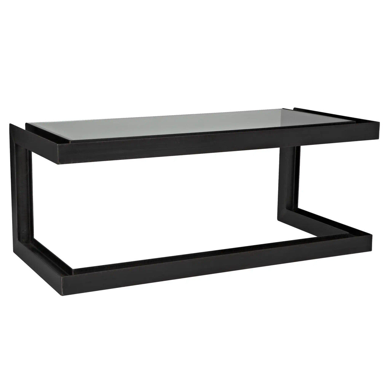 Noir Structure Metal Desk in Clear Coat Semi-Gloss GDES143MT