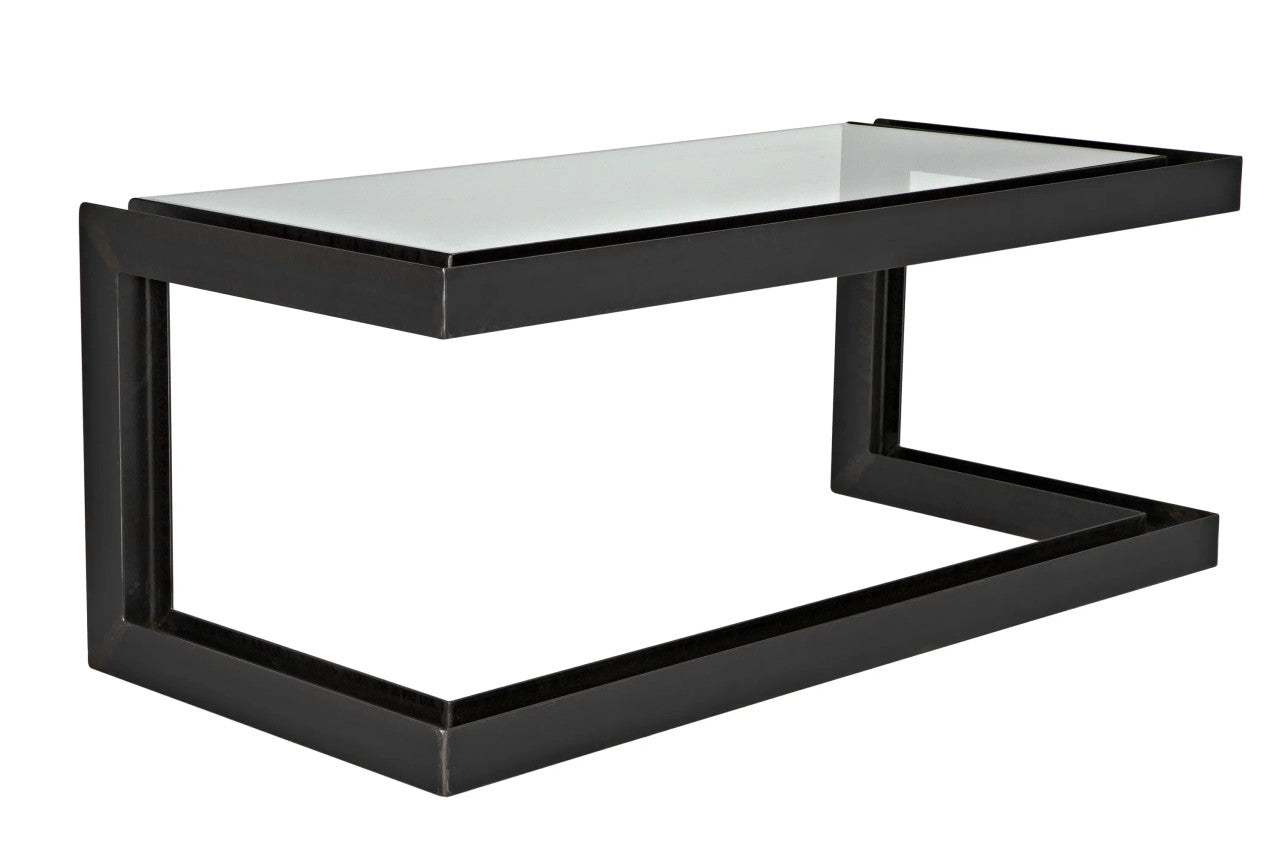 Noir Structure Metal Desk in Clear Coat Semi-Gloss GDES143MT