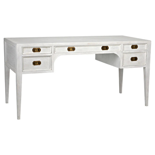 Noir Africa Desk in White Wash GDES174WH