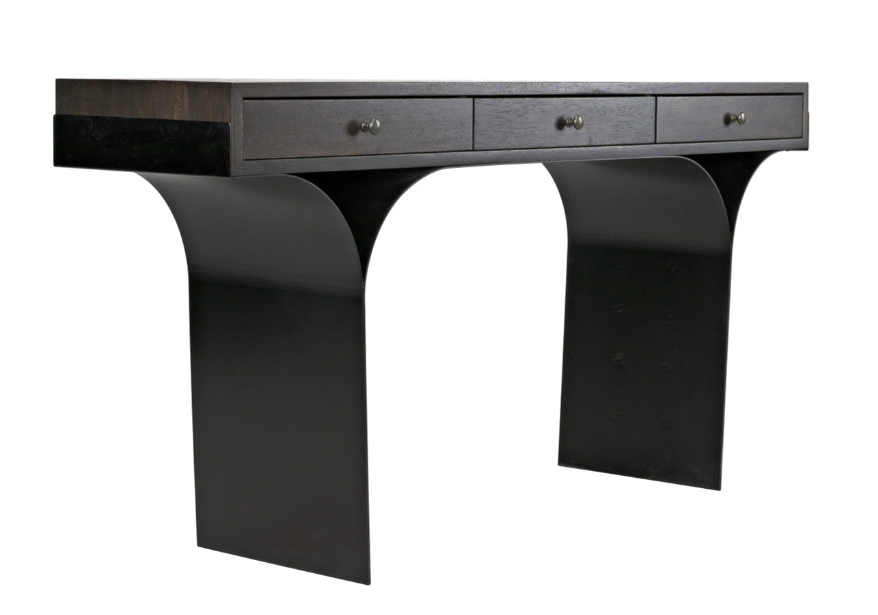 Noir Truss Desk in Ebony Walnut W/ Matte Black Frame GDES178EB