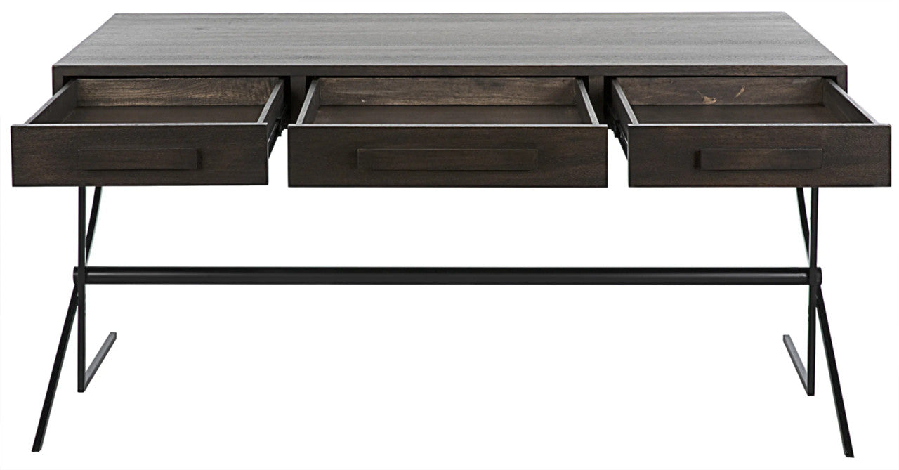 Noir Frank Desk in Ebony Walnut w/ Matte Black Base GDES181EB