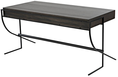 Noir Frank Desk in Ebony Walnut w/ Matte Black Base GDES181EB