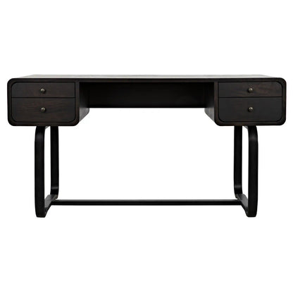 Noir Voltes Desk in Ebony Walnut w/ Matte Black Base GDES185EB