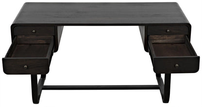 Noir Voltes Desk in Ebony Walnut w/ Matte Black Base GDES185EB