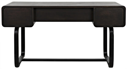 Noir Voltes Desk in Ebony Walnut w/ Matte Black Base GDES185EB