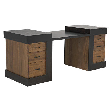 Noir Bentley Desk in Dark Walnut and Ebony Walnut GDES194EBDW