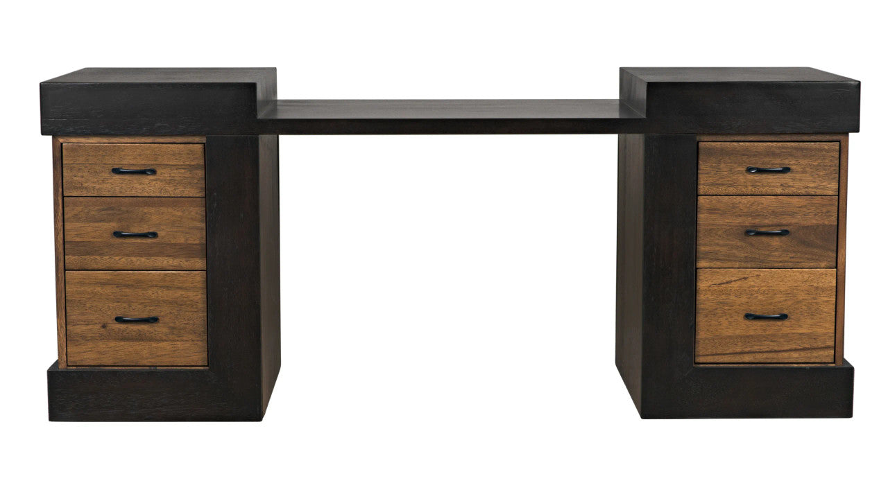 Noir Bentley Desk in Dark Walnut and Ebony Walnut GDES194EBDW