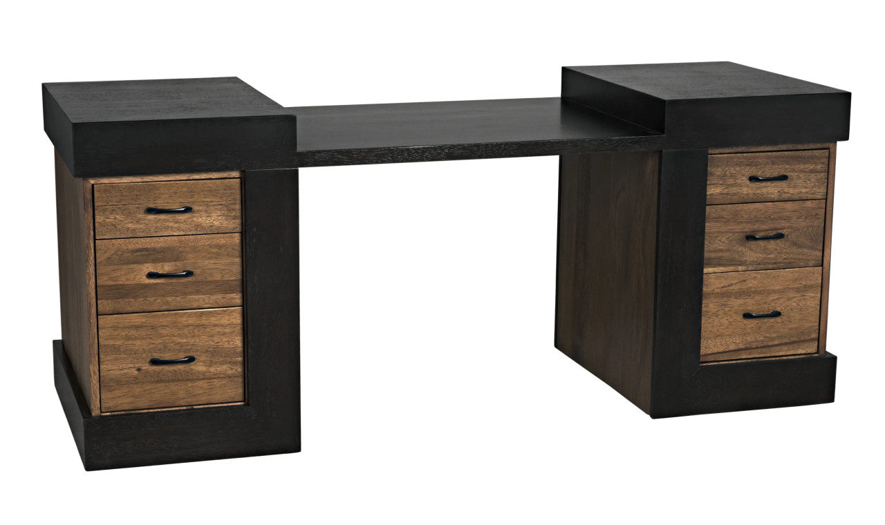 Noir Bentley Desk in Dark Walnut and Ebony Walnut GDES194EBDW