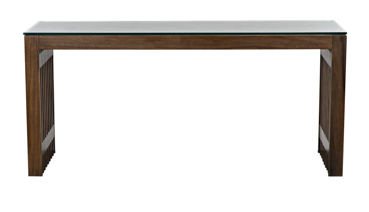 Noir Frazer Desk in Dark Walnut GDES200DW