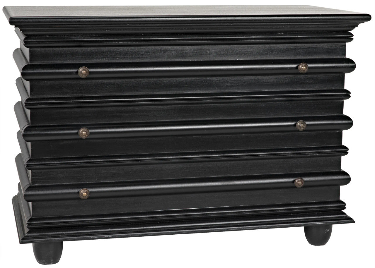 Noir Ascona Small Chest in Hand Rubbed Black GDRE137HB