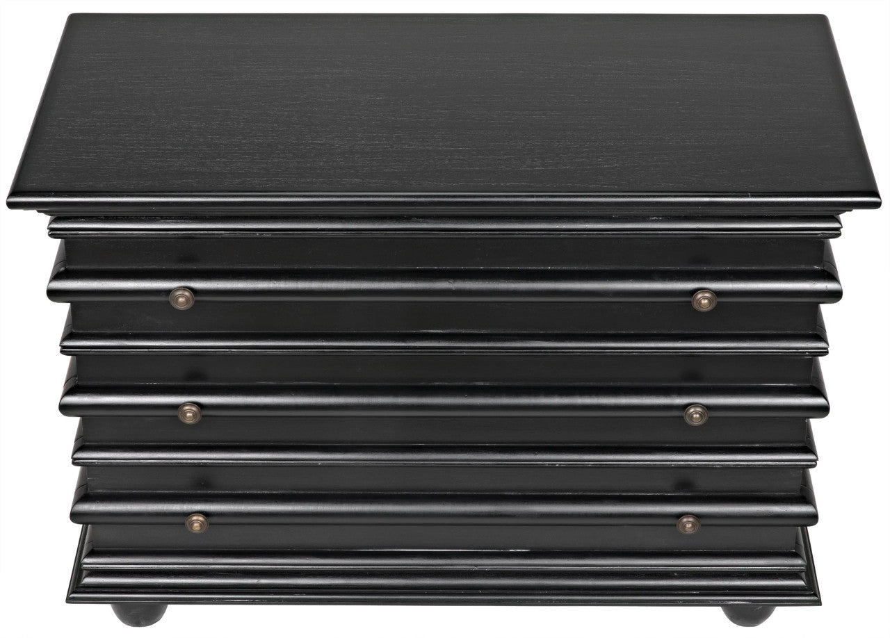 Noir Ascona Small Chest in Hand Rubbed Black GDRE137HB