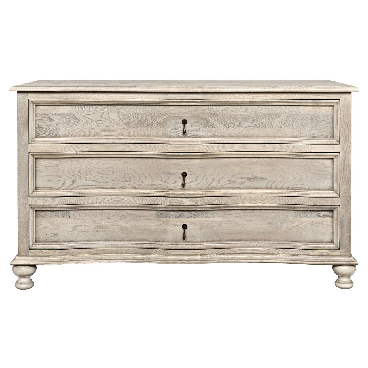 Noir Curved Front 3 Drawer Chest in Vintage Grey GDRE146VGR