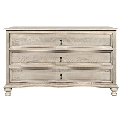 Noir Curved Front 3 Drawer Chest in Vintage Grey GDRE146VGR