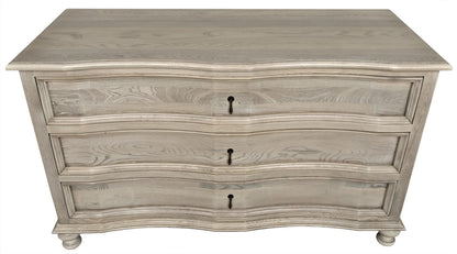 Noir Curved Front 3 Drawer Chest in Vintage Grey GDRE146VGR