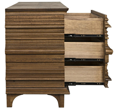 Noir Bernard 6 Drawer in Dark Walnut GDRE168-2DW