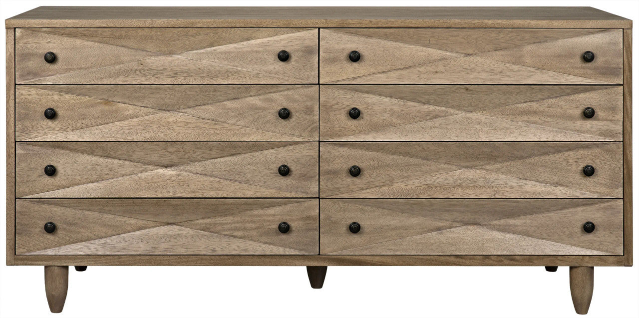 Noir Diamond Double Chest in Washed Walnut GDRE180-2WAW