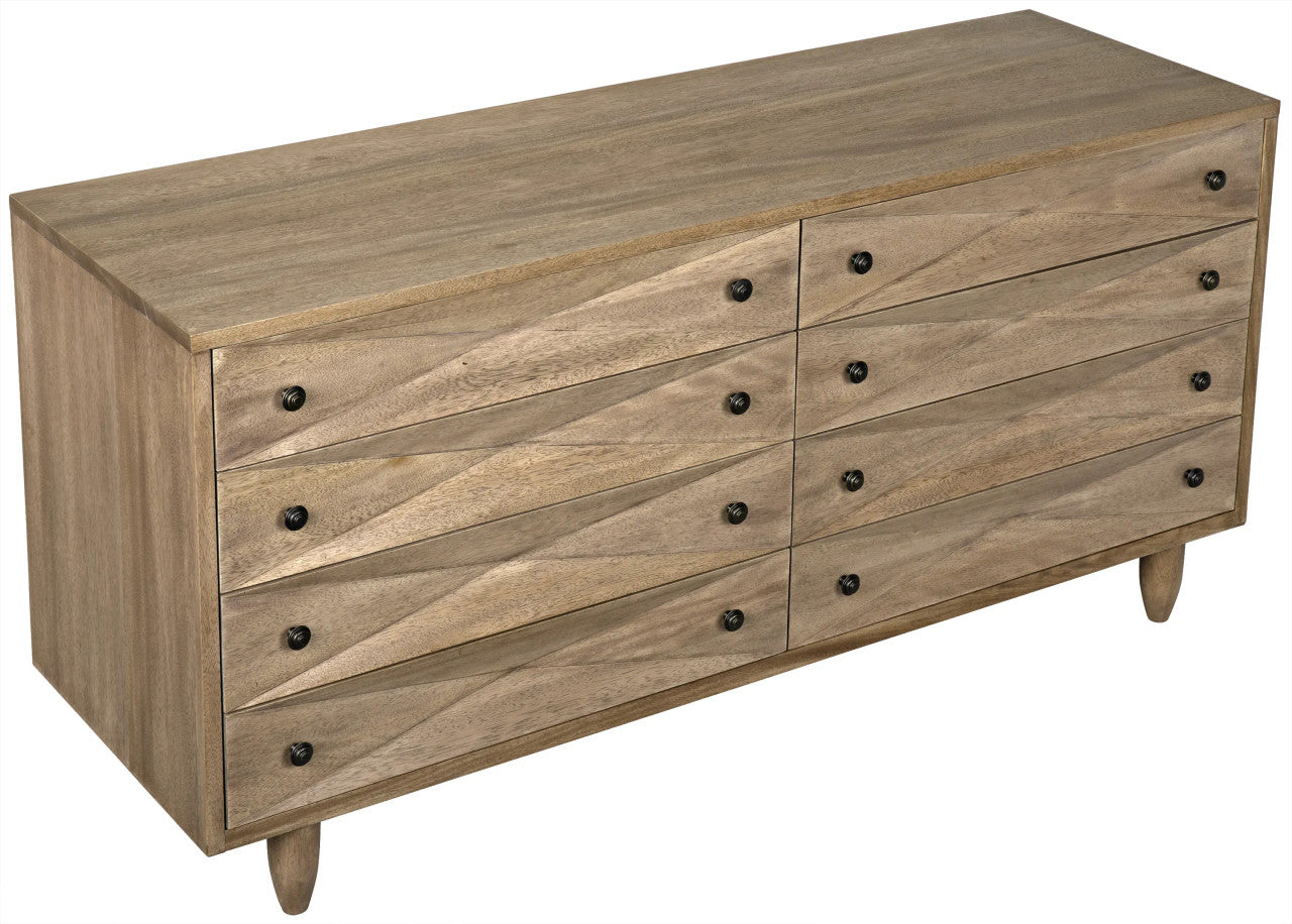 Noir Diamond Double Chest in Washed Walnut GDRE180-2WAW