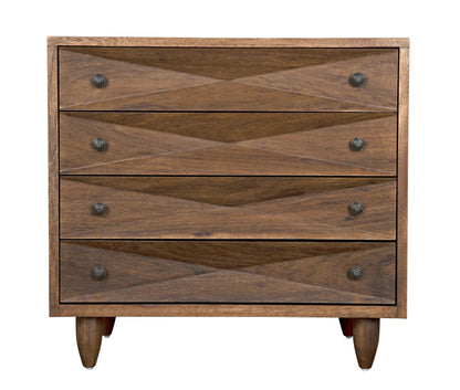 Noir Diamond Chest in Dark Walnut GDRE180DW