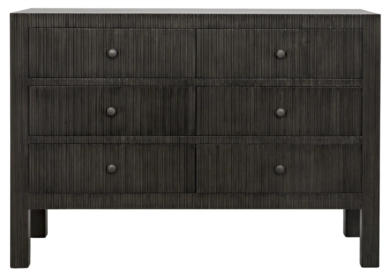 Noir Conrad 6 Drawer Dresser in Pale GDRE221P