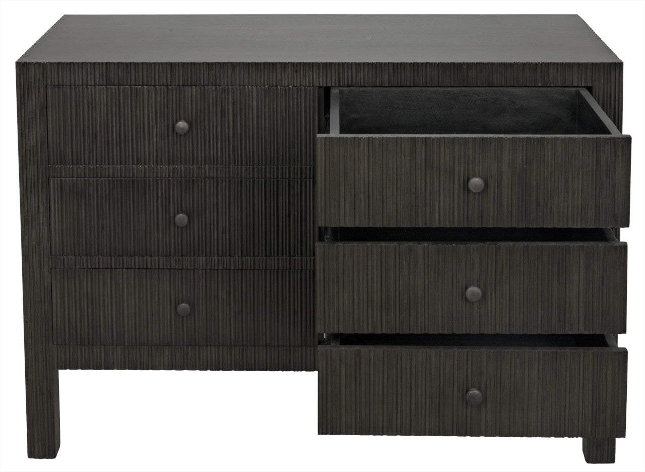 Noir Conrad 6 Drawer Dresser in Pale GDRE221P