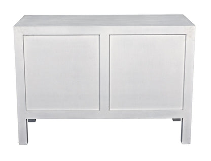 Noir Conrad 6 Drawer Dresser in White Wash GDRE221WH