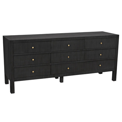 Noir Conrad 9 Drawer Dresser in Pale GDRE222P