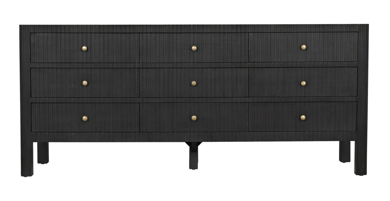 Noir Conrad 9 Drawer Dresser in Pale GDRE222P