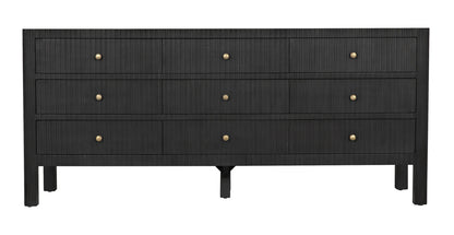 Noir Conrad 9 Drawer Dresser in Pale GDRE222P