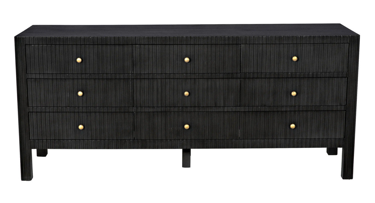 Noir Conrad 9 Drawer Dresser in Pale GDRE222P