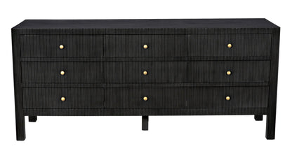 Noir Conrad 9 Drawer Dresser in Pale GDRE222P