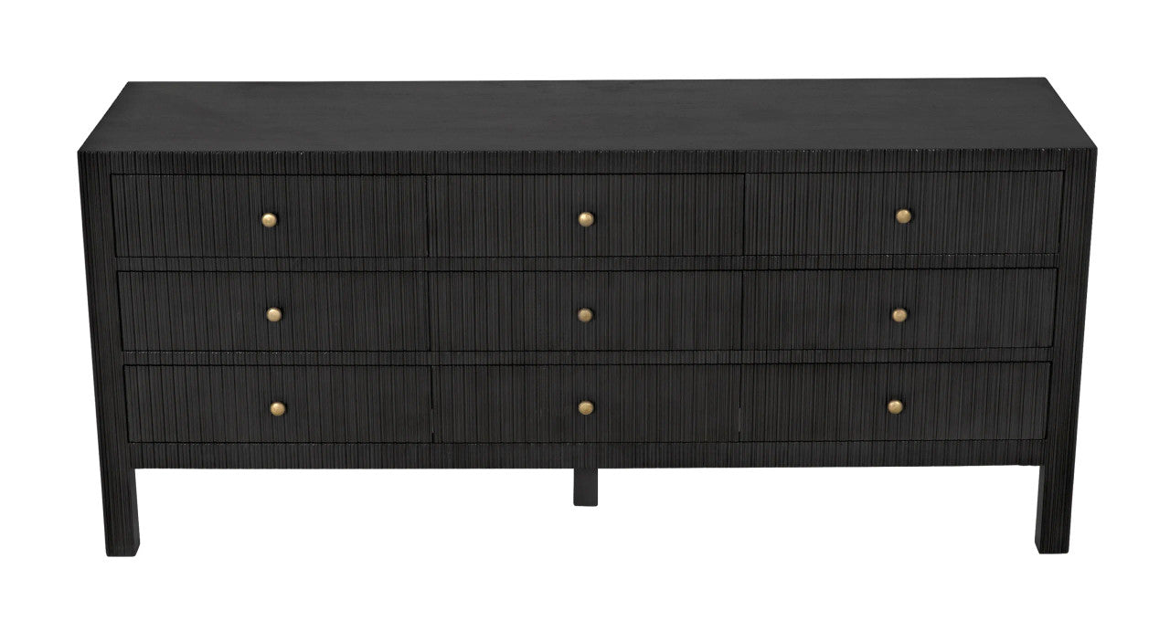 Noir Conrad 9 Drawer Dresser in Pale GDRE222P