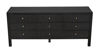 Noir Conrad 9 Drawer Dresser in Pale GDRE222P