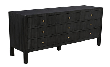 Noir Conrad 9 Drawer Dresser in Pale GDRE222P