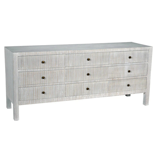 Noir Conrad 9 Drawer Dresser in White Wash GDRE222WH