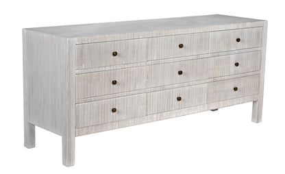 Noir Conrad 9 Drawer Dresser in White Wash GDRE222WH