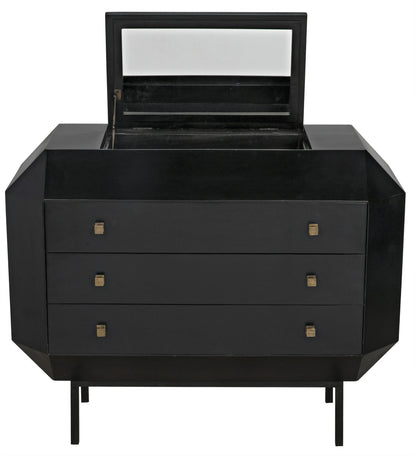 Noir Rhiana Dresser in Hand Rubbed Black GDRE224HB