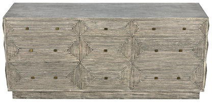 Noir Baram Dresser in Distressed Grey GDRE227DGR