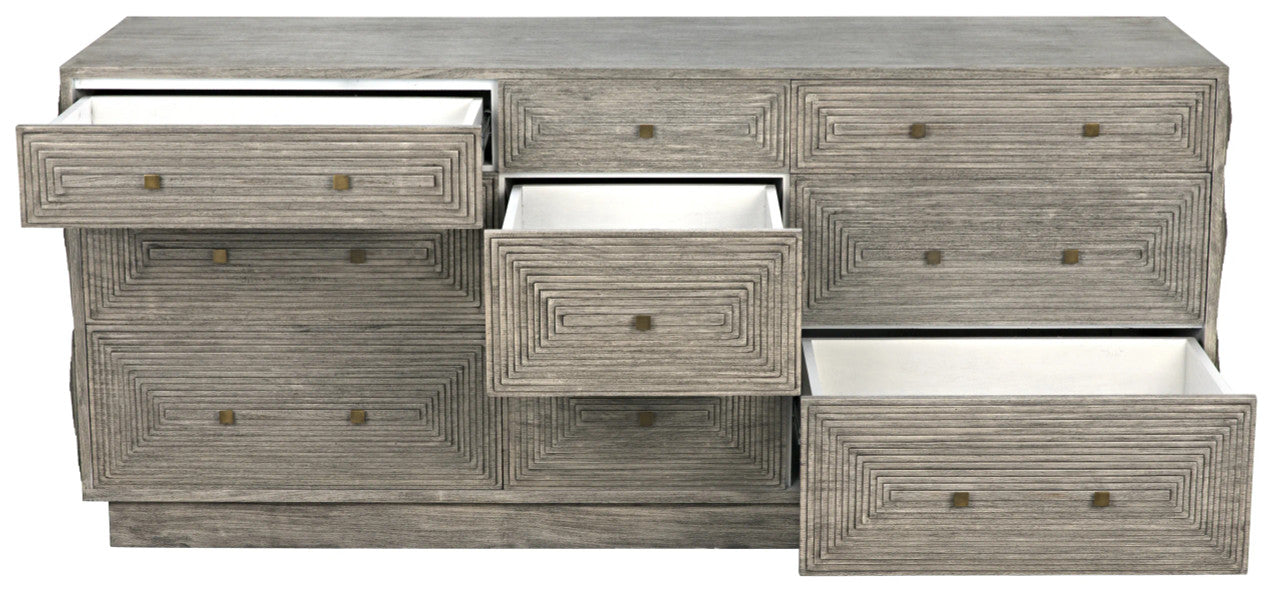 Noir Baram Dresser in Distressed Grey GDRE227DGR