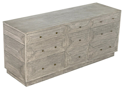 Noir Baram Dresser in Distressed Grey GDRE227DGR