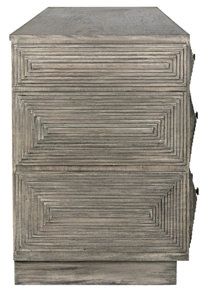 Noir Baram Dresser in Distressed Grey GDRE227DGR