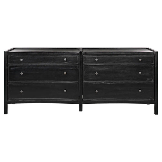 Noir Hampton 6 Drawer Dreser in Hand Rubbed Black GDRE241HB-2