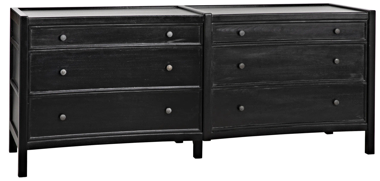 Noir Hampton 6 Drawer Dreser in Hand Rubbed Black GDRE241HB-2