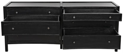 Noir Hampton 6 Drawer Dreser in Hand Rubbed Black GDRE241HB-2