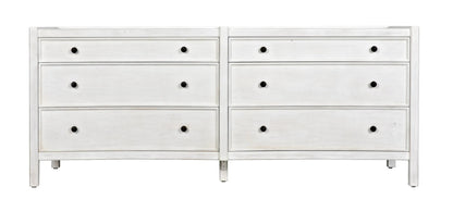 Noir Hampton 6 Drawer Dresser in White Wash GDRE241WH-2