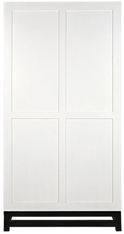 Noir Maharadscha Hutch in Solid White with Matte Black Base GHUT118SW-S