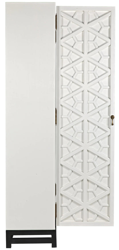 Noir Maharadscha Hutch in Solid White with Matte Black Base GHUT118SW