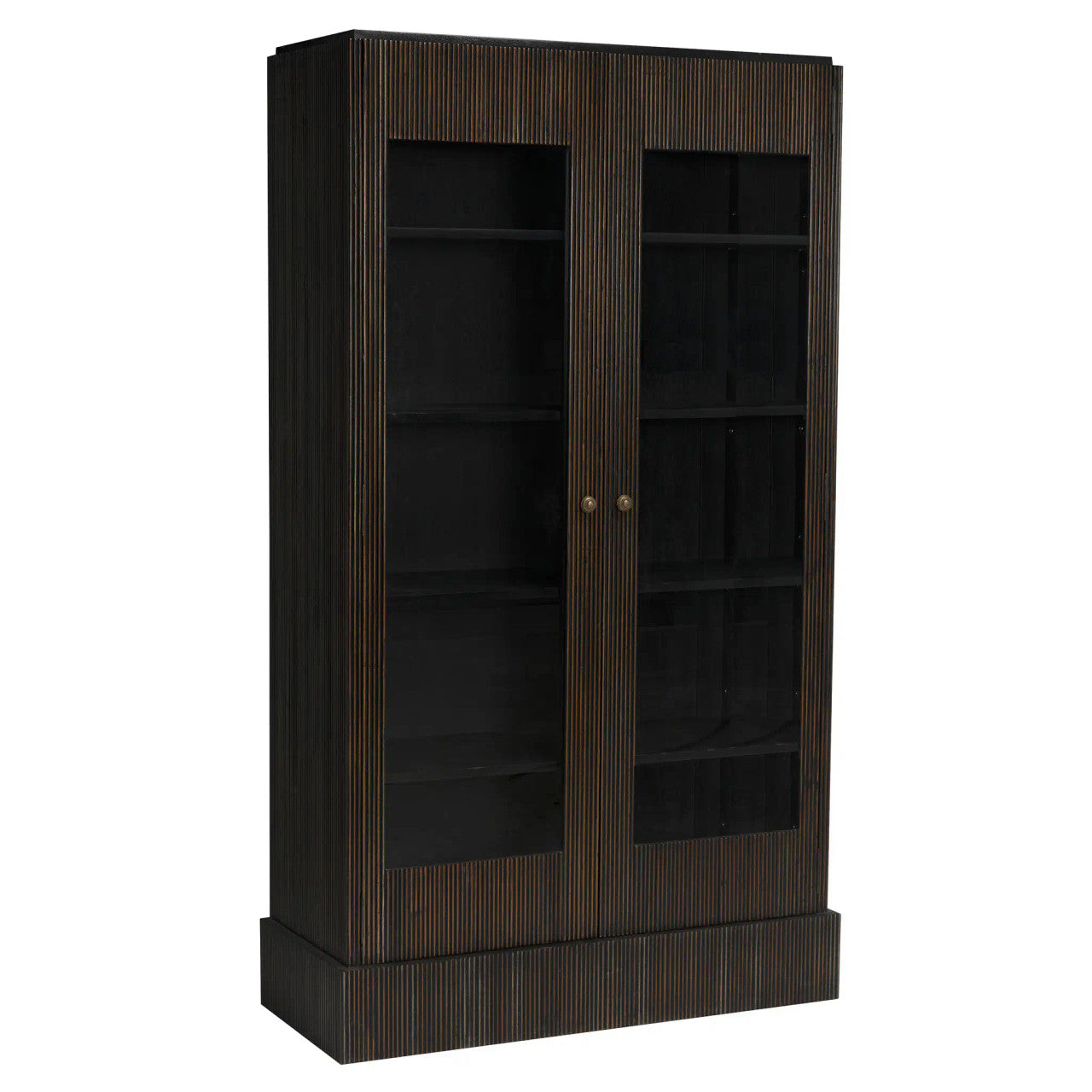 Noir Noho Hutch in Hand Rubbed Black with Light Brown Trim GHUT151HB